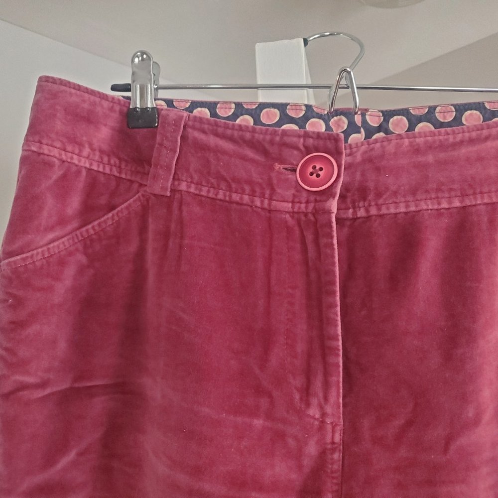 Boden dark mauve velvet pants, size UK16/US12 - Picture 2 of 7